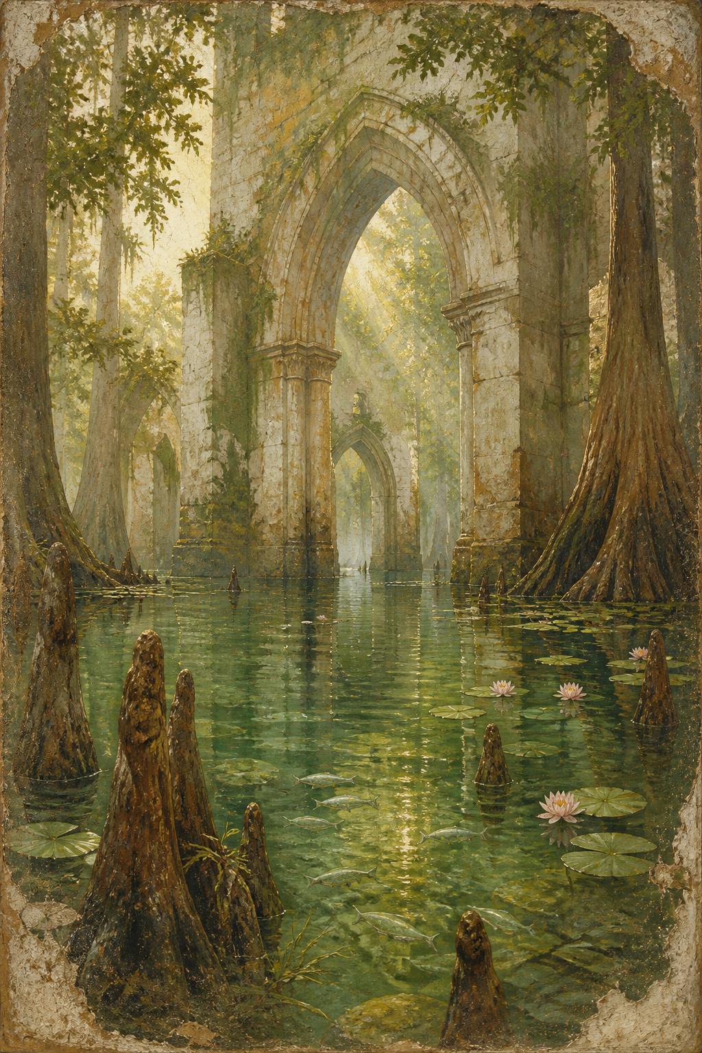 Sunken Cypress Cathedral painting